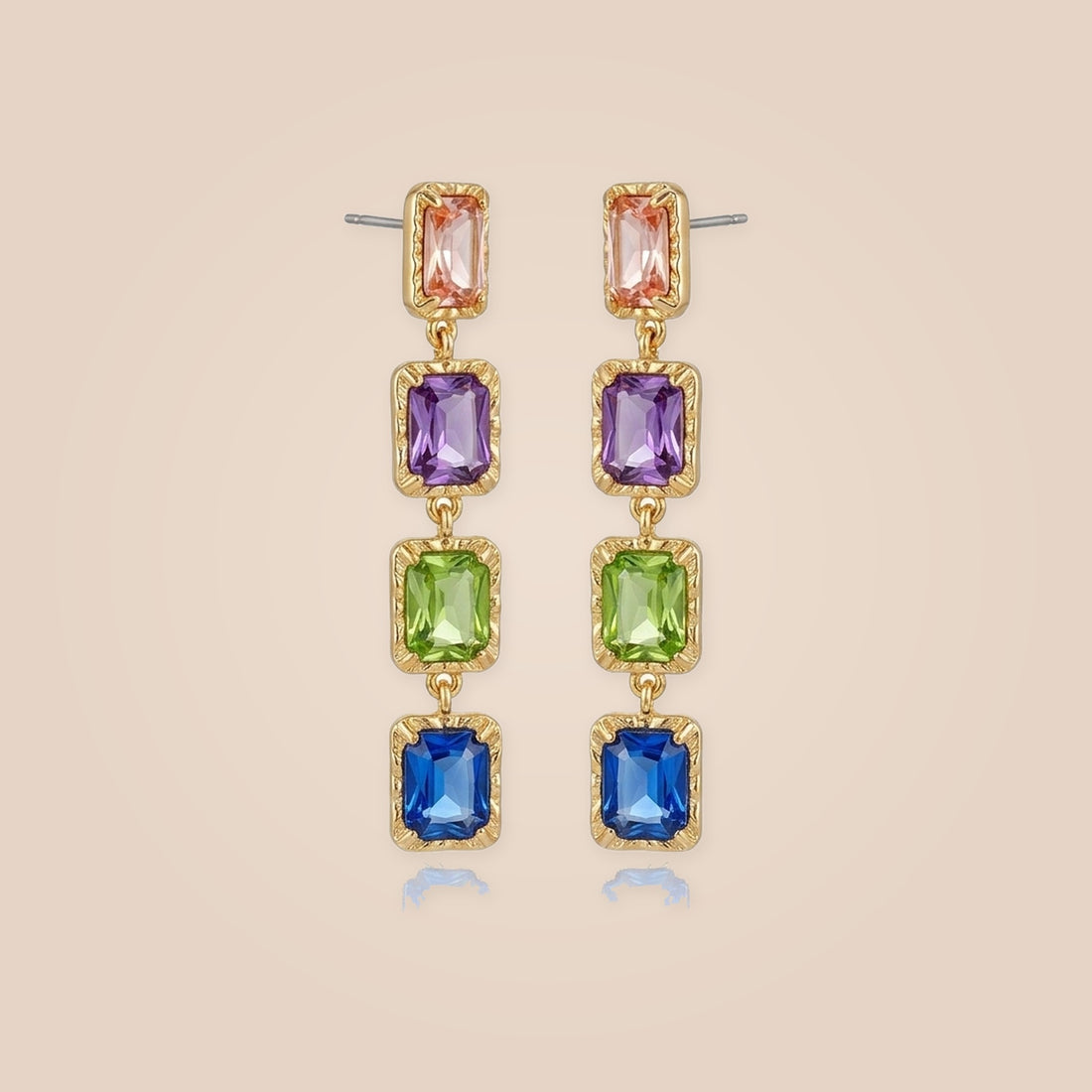 Multicolor Gemstone & Gilded Statement Line