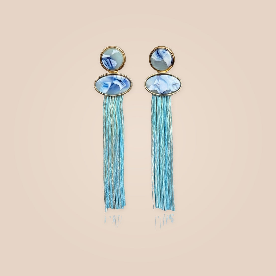 Ocean Swirl Resin & Fringe Statement Piece