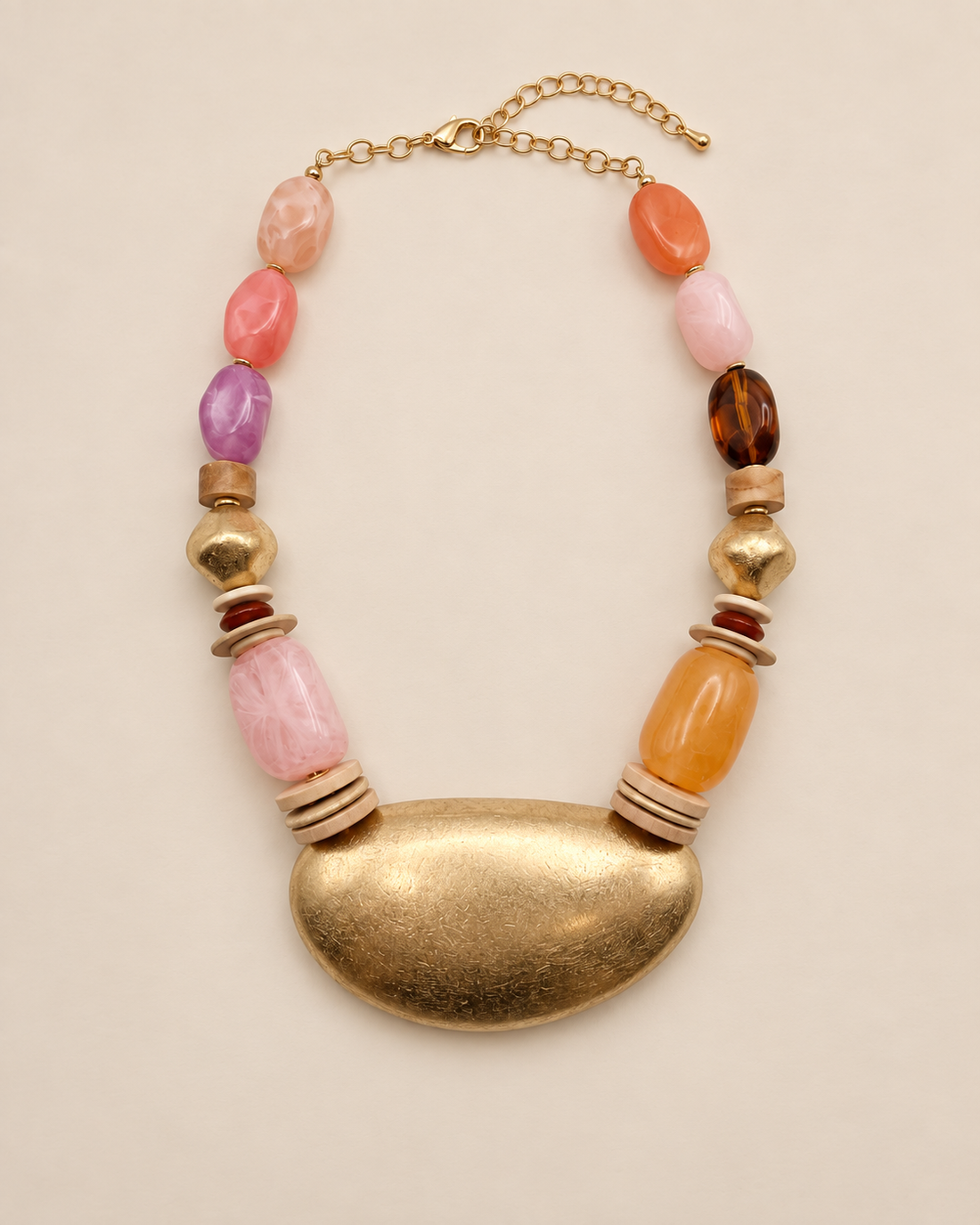 Pastel Mosaic & Brushed Gold Collar