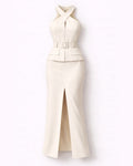 Backless Top & Skirt Set