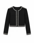 Crystal-Trim Jacket — Black