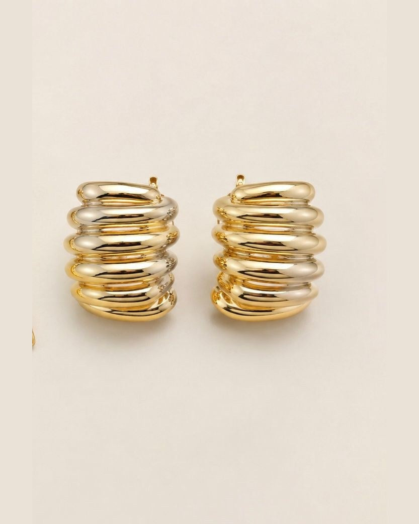 Gold Leaf Hoop Earrings
