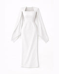 Pearl Wide-Sleeve Dress — White