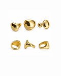 Gold Ring & Stud Set