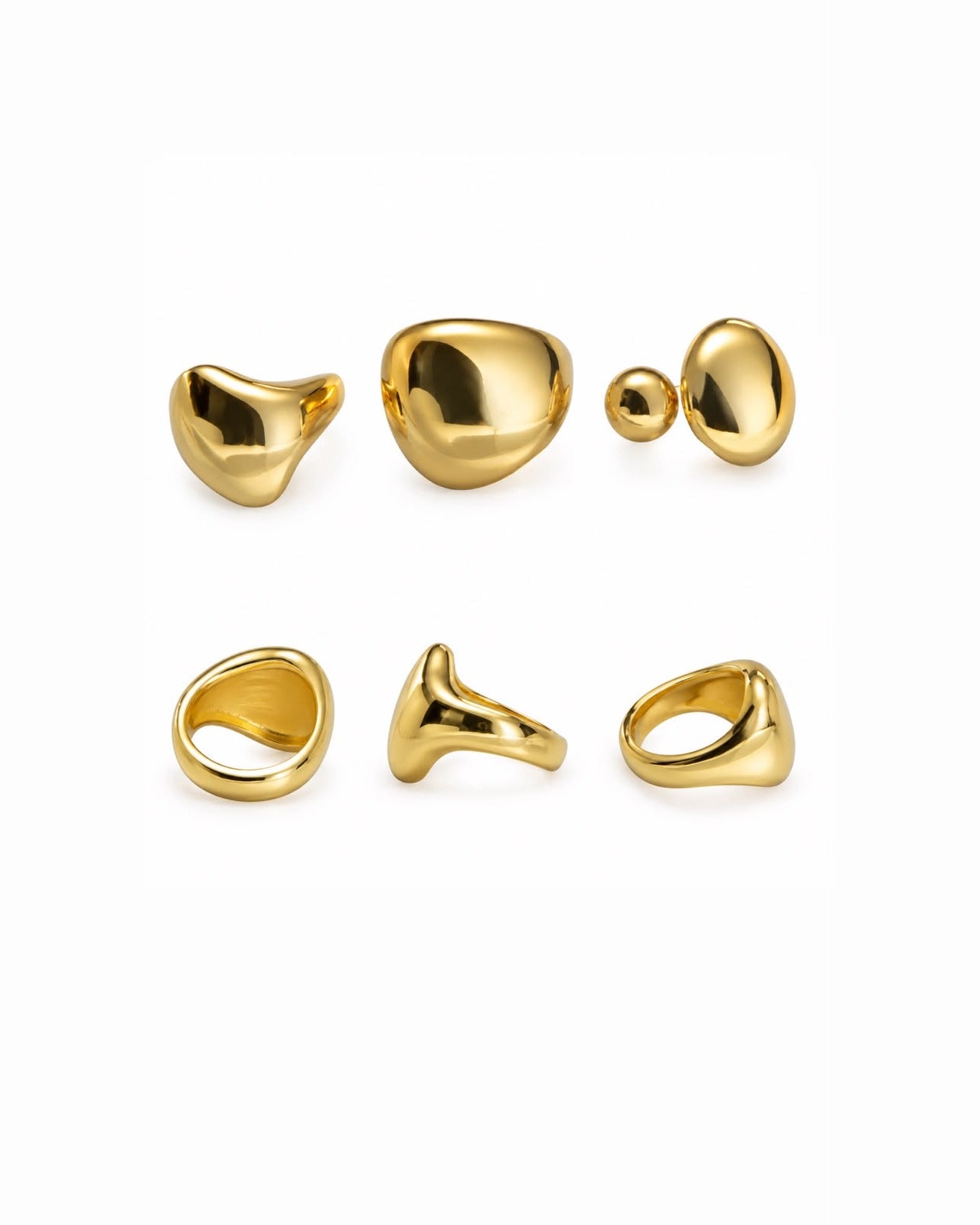 Gold Ring & Stud Set