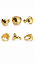 Gold Ring & Stud Set