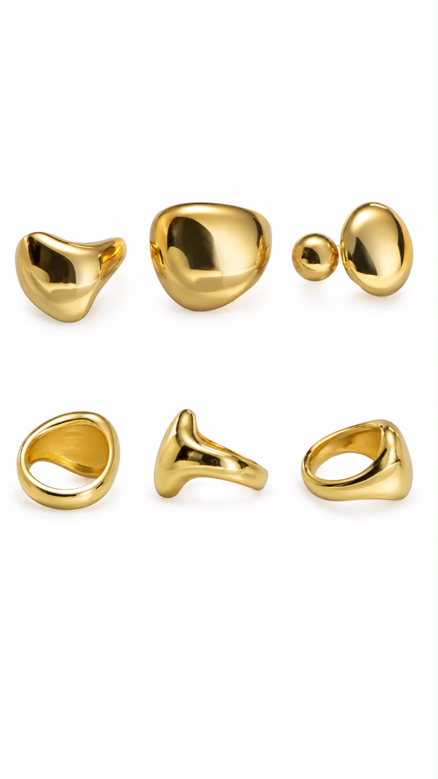 Gold Ring & Stud Set