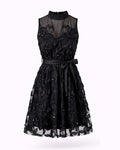 Floral Mini Dress — Black