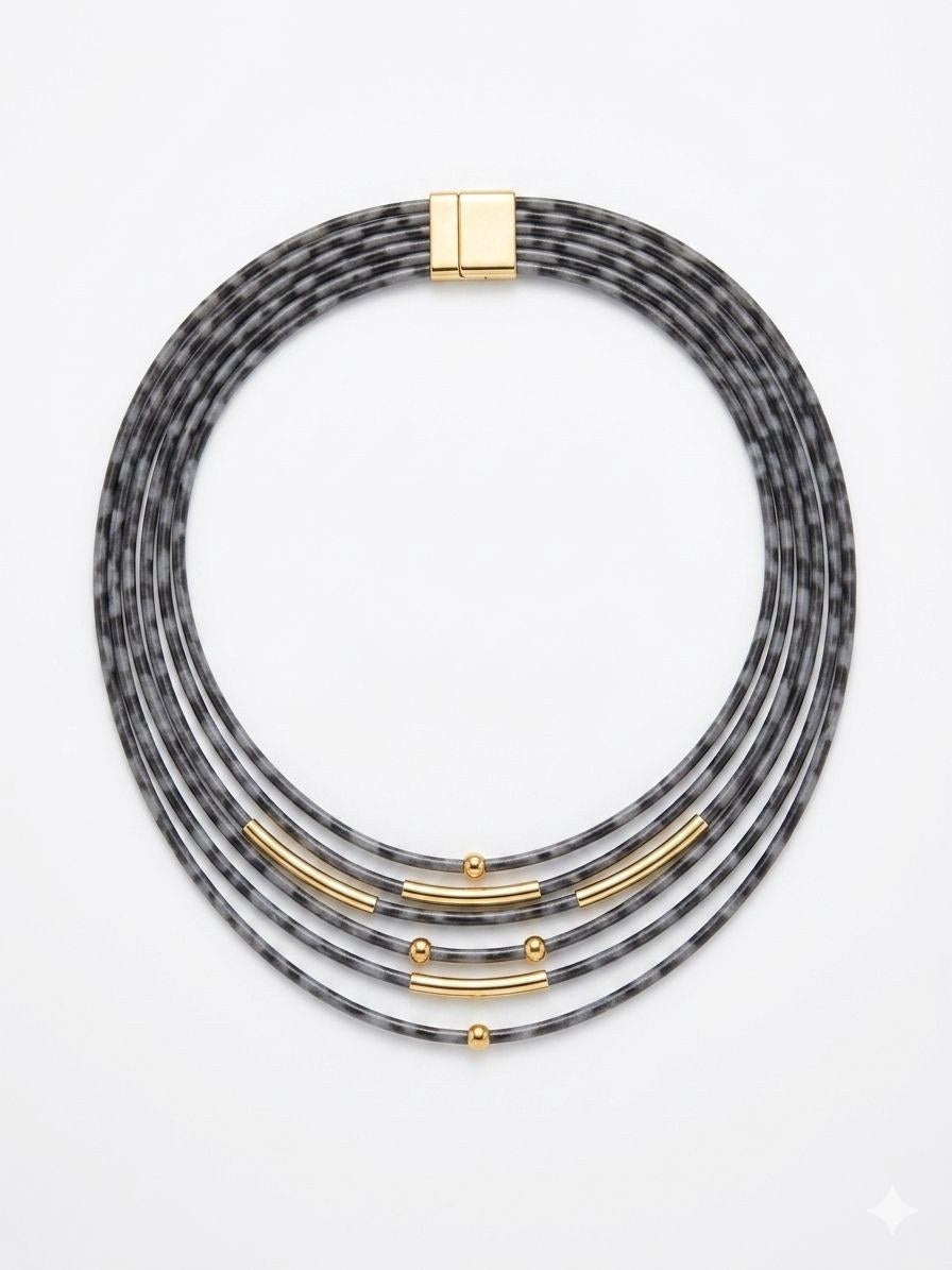 Black beaded necklace