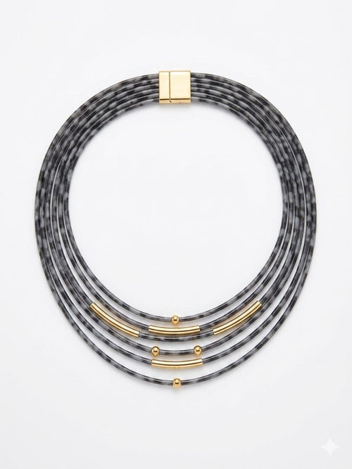 Black beaded necklace