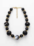 Black & Gold Marble-Bead Necklace