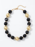 Black & silver beaded necklace
