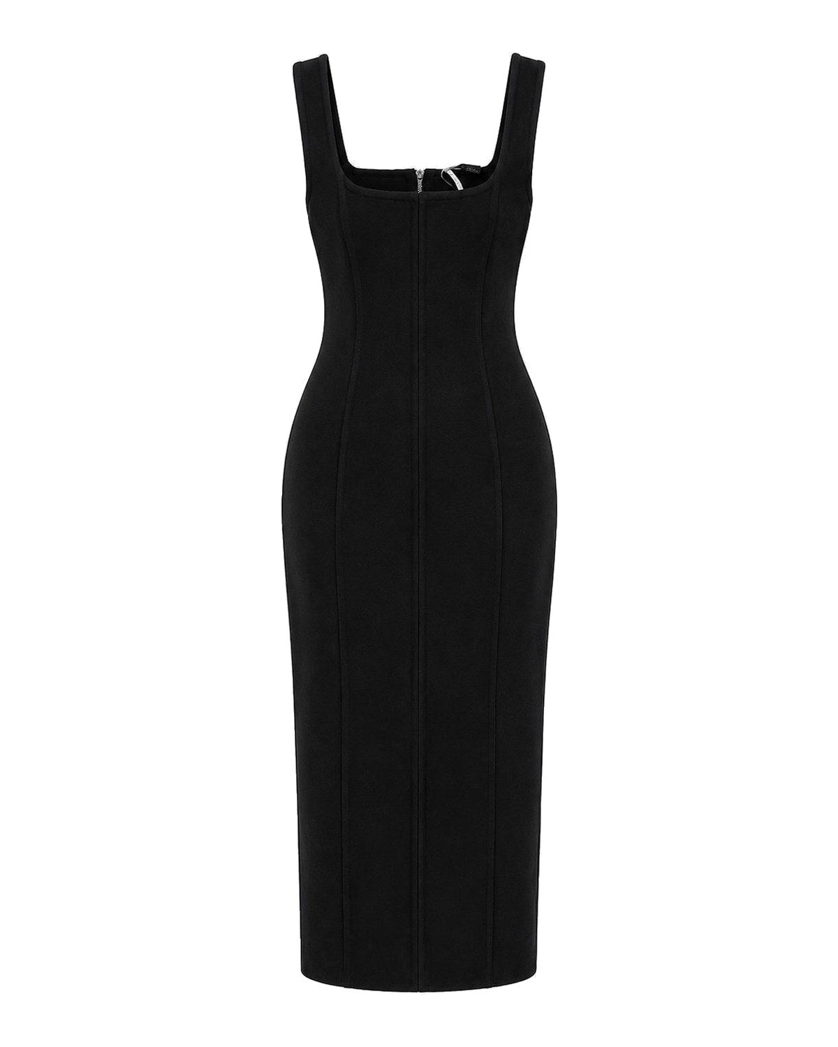 Corset midi dress Black