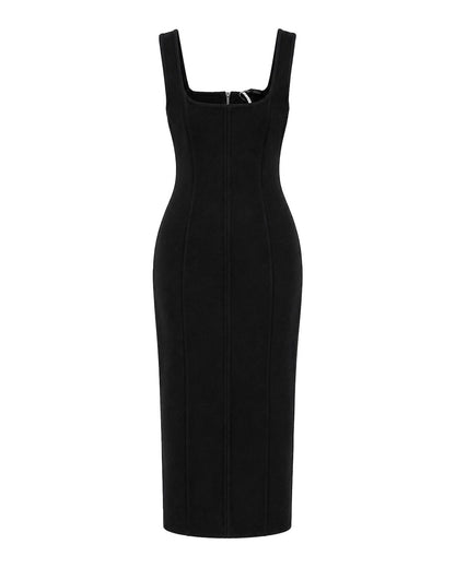 Corset midi dress Black