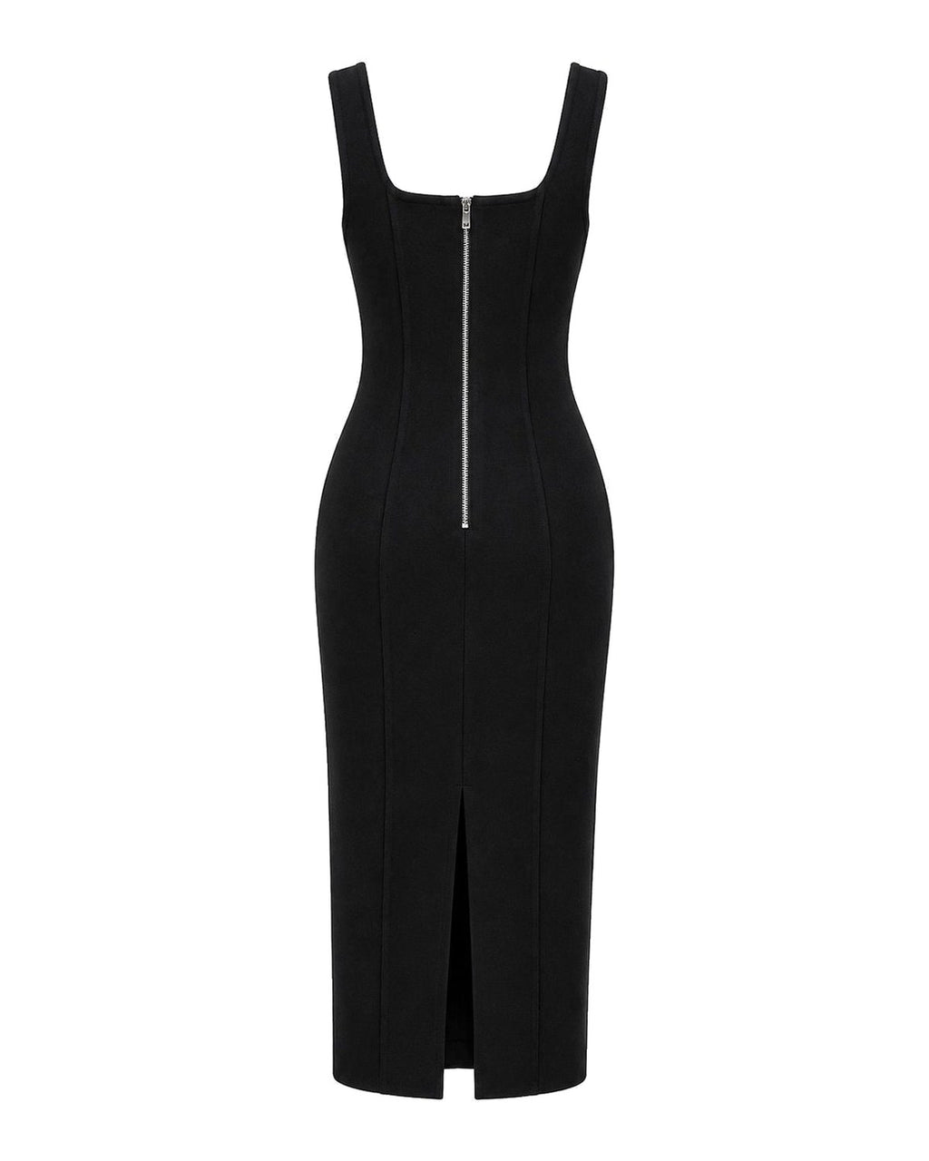 Corset midi dress Black back