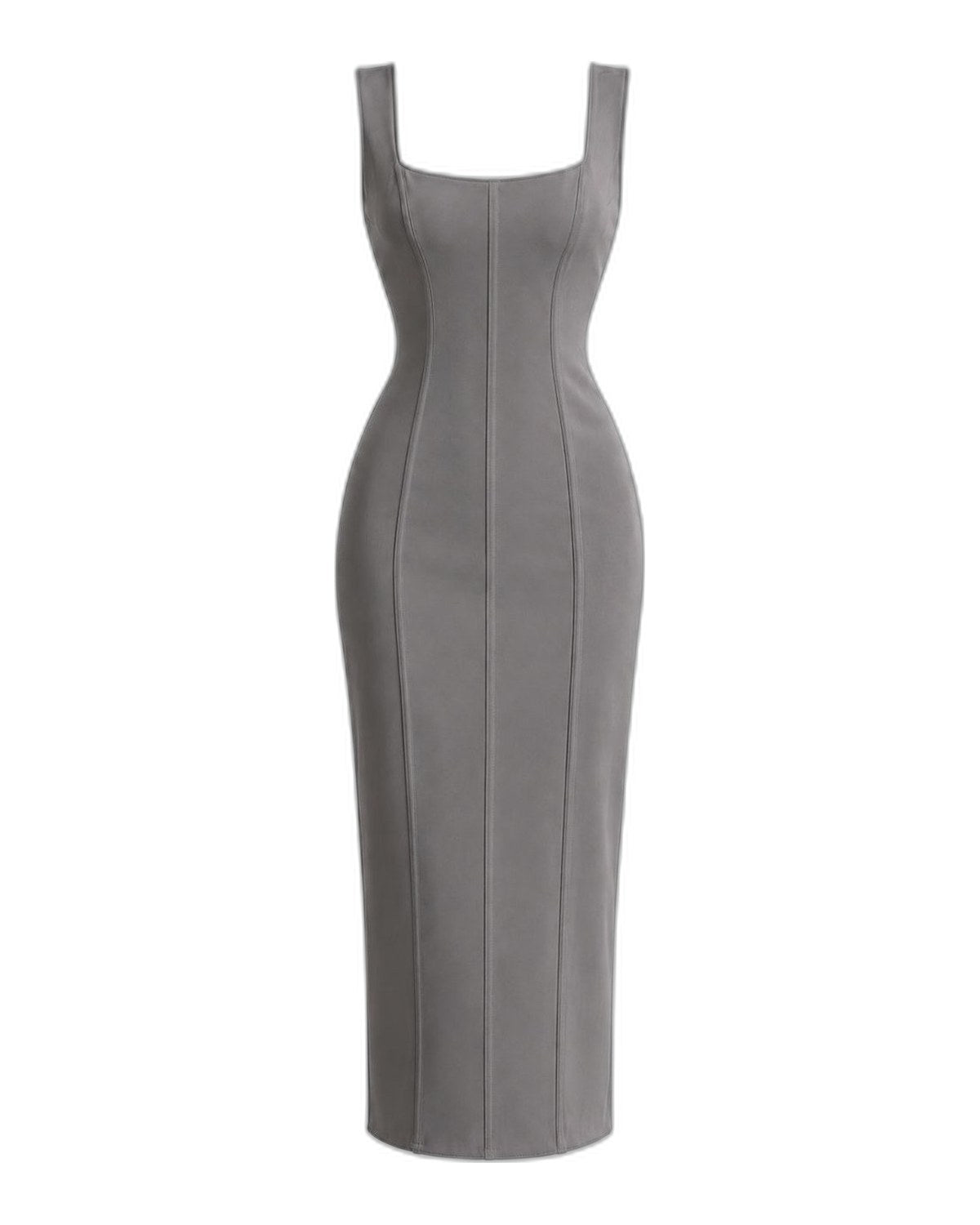Corset midi dress Grey back