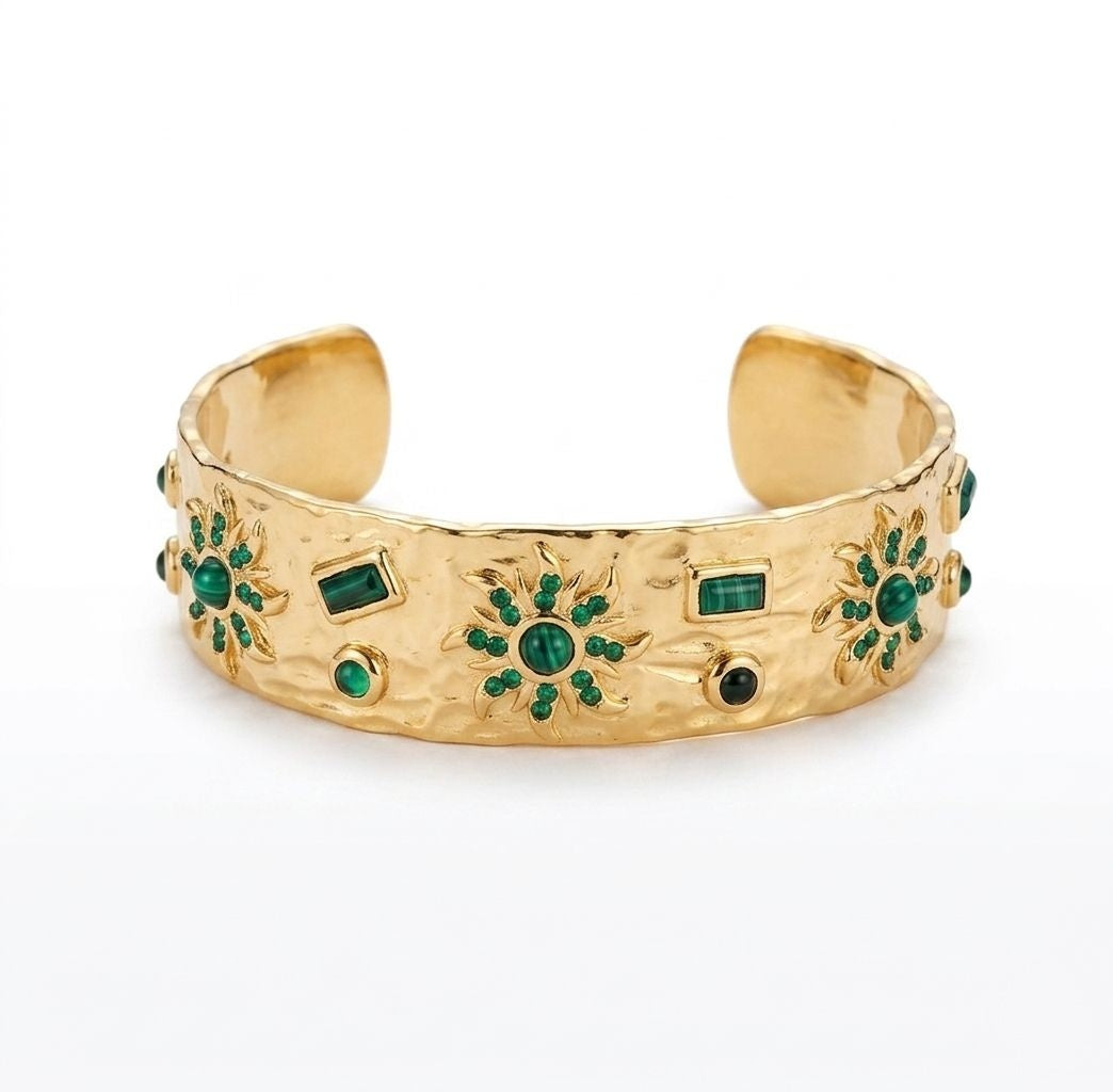 Enamel Gold Cuff