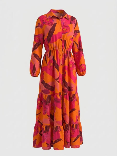 Floral Dress — Orange