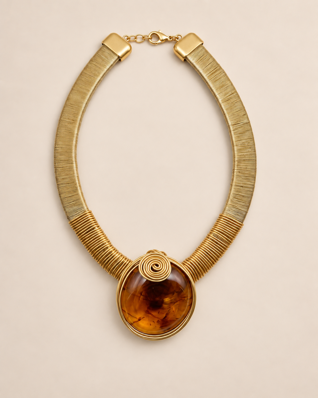 Gold Beaded Statement Necklace