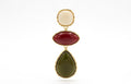 Gold & burgundy drop earrings