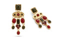 Gold & garnet chandelier earrings