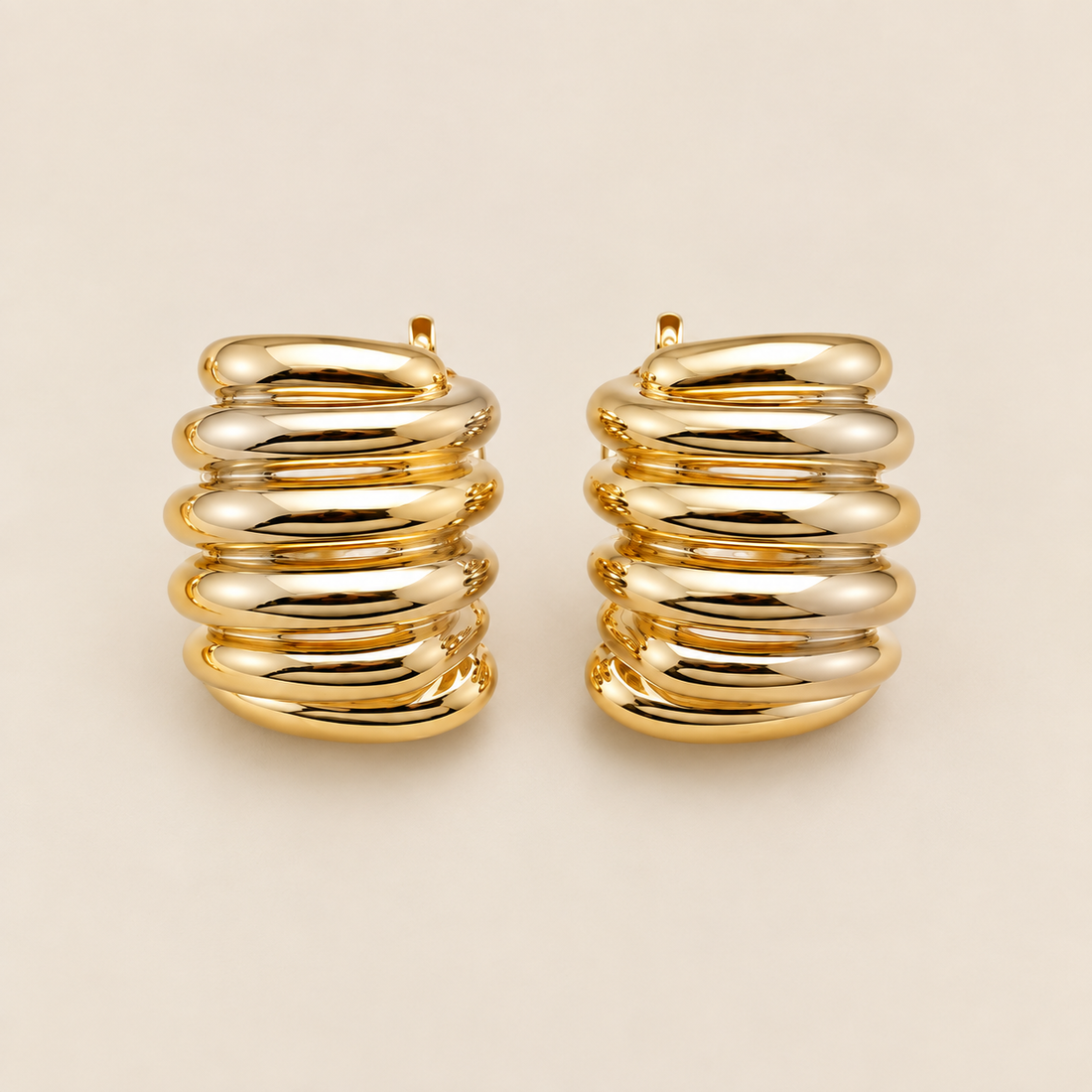 Gold Leaf Hoop Earrings