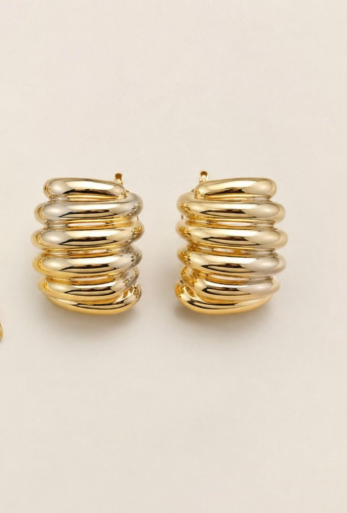 Gold leaf/hoop earrings