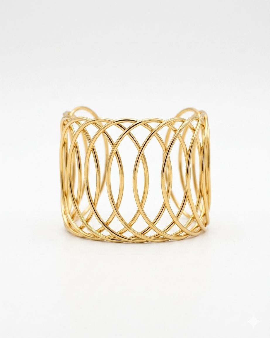 Gold open bangle