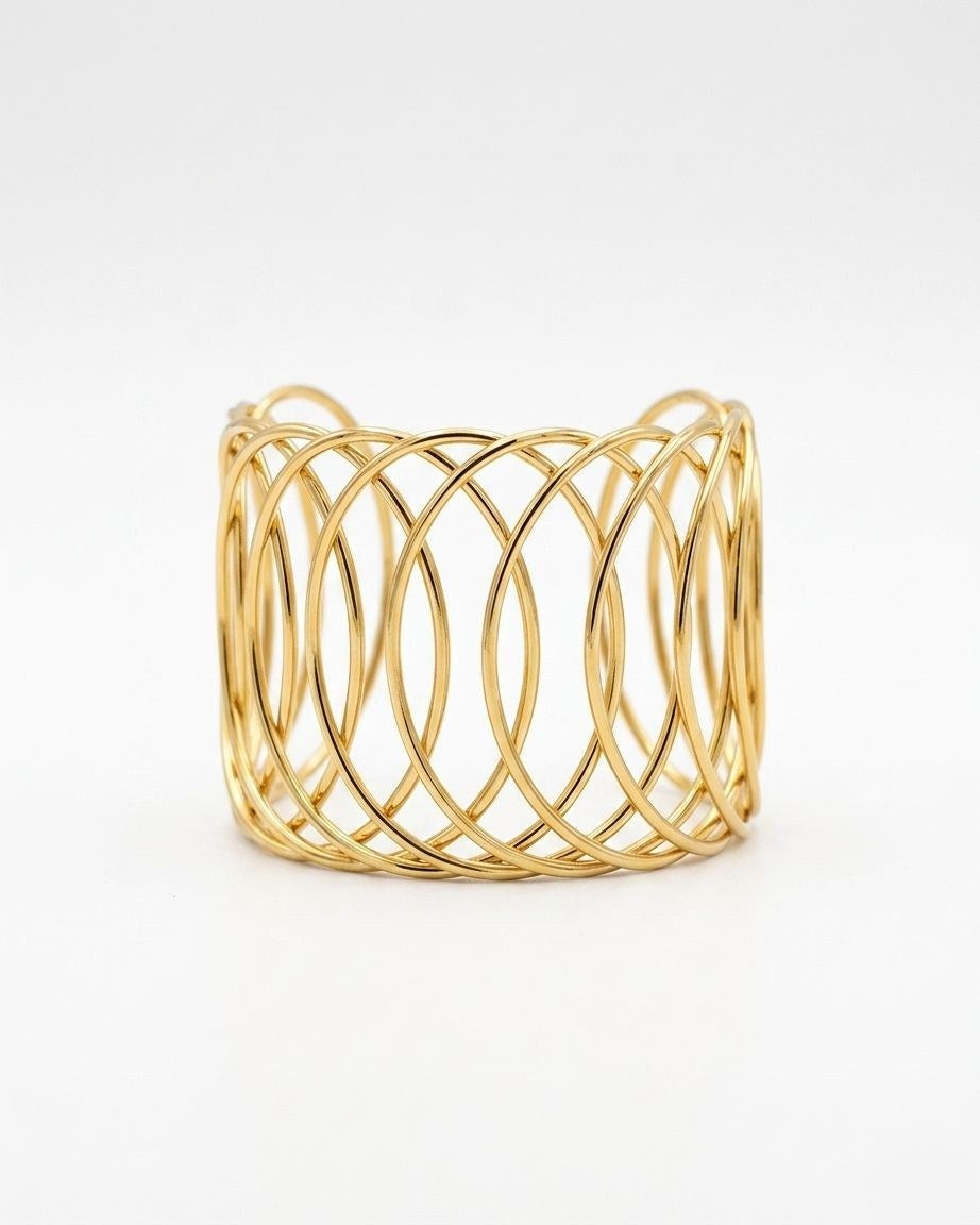 Gold Open Cuff Bangle