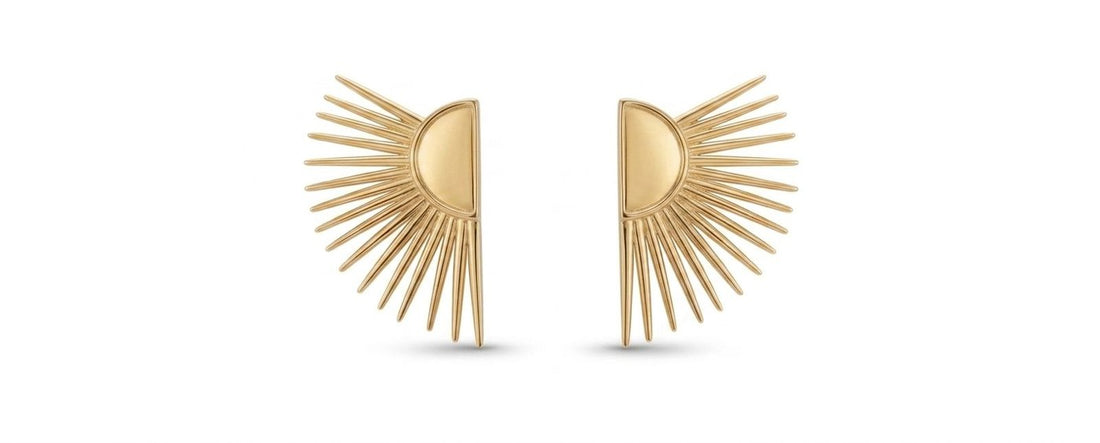 Gold stud earrings