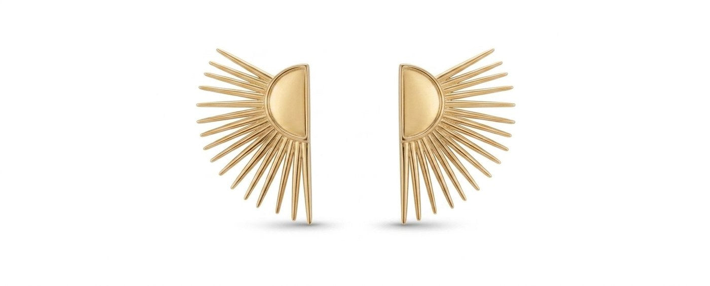 Gold stud earrings