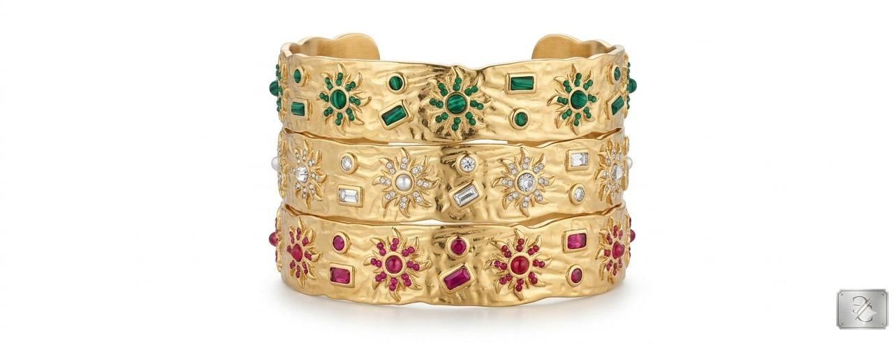 Gold studded cuff