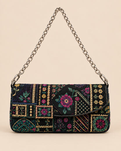 Handcrafted Beaded Crossbody Mini Bag - Front