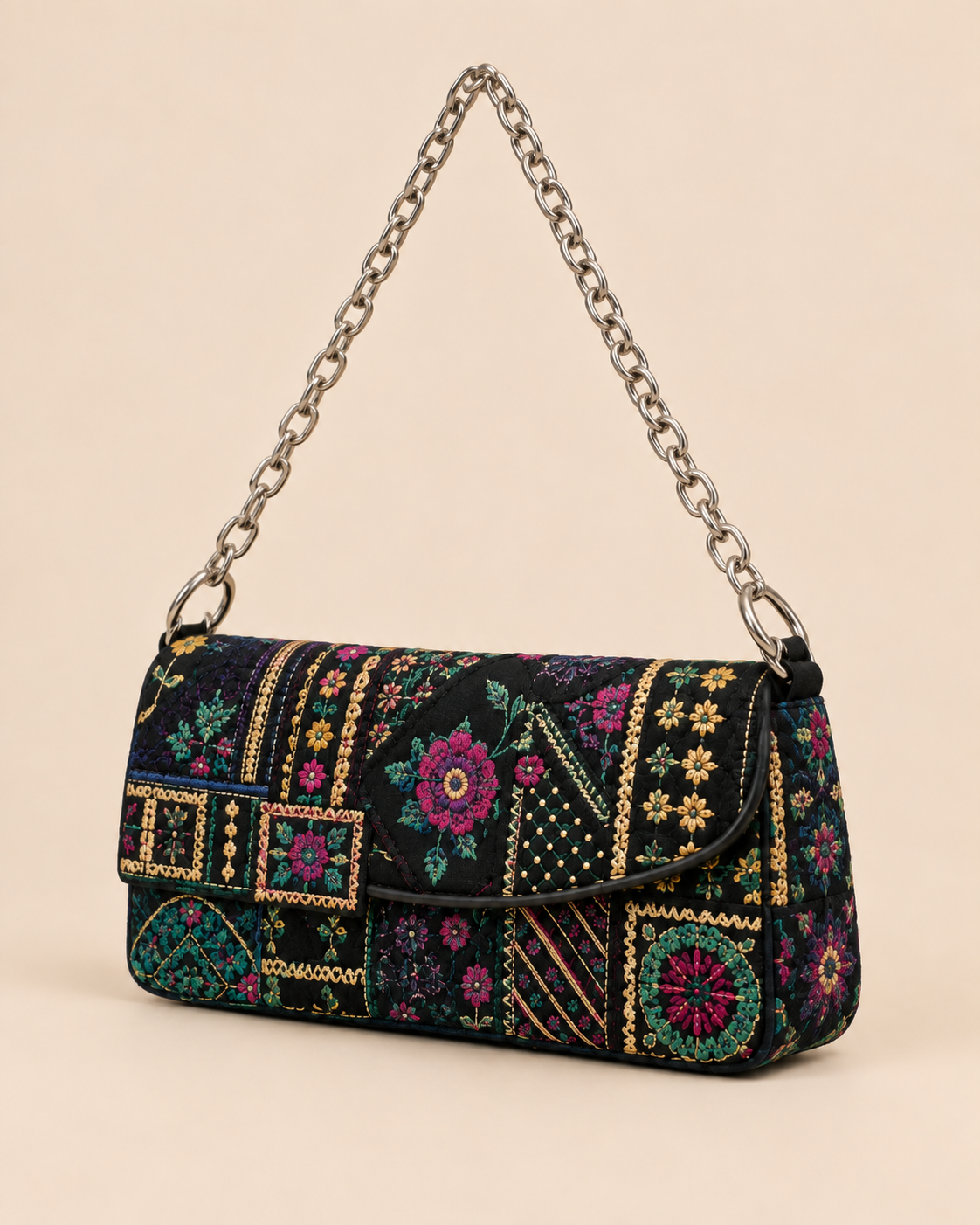 Handcrafted Beaded Crossbody Mini Bag - Side