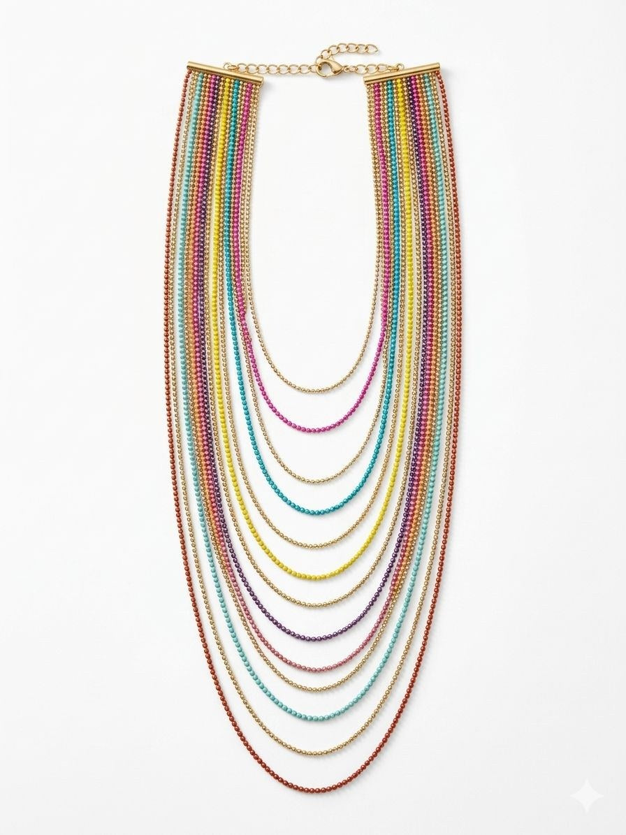Layered mixed-chain necklace