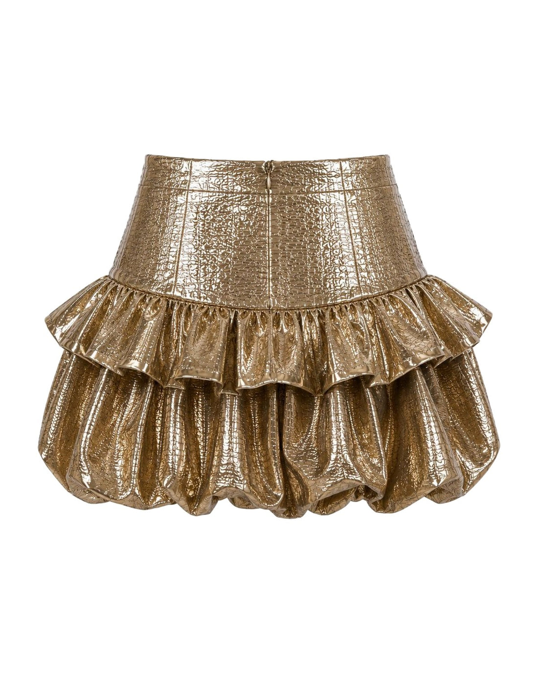 Metallic bubble skirt Gold