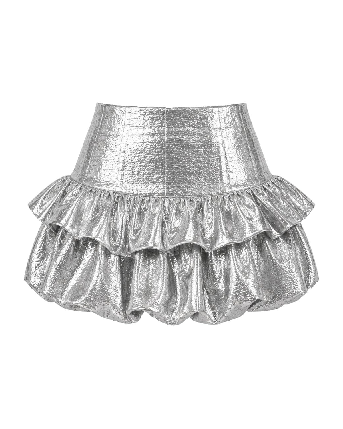 Metallic bubble skirt Silver