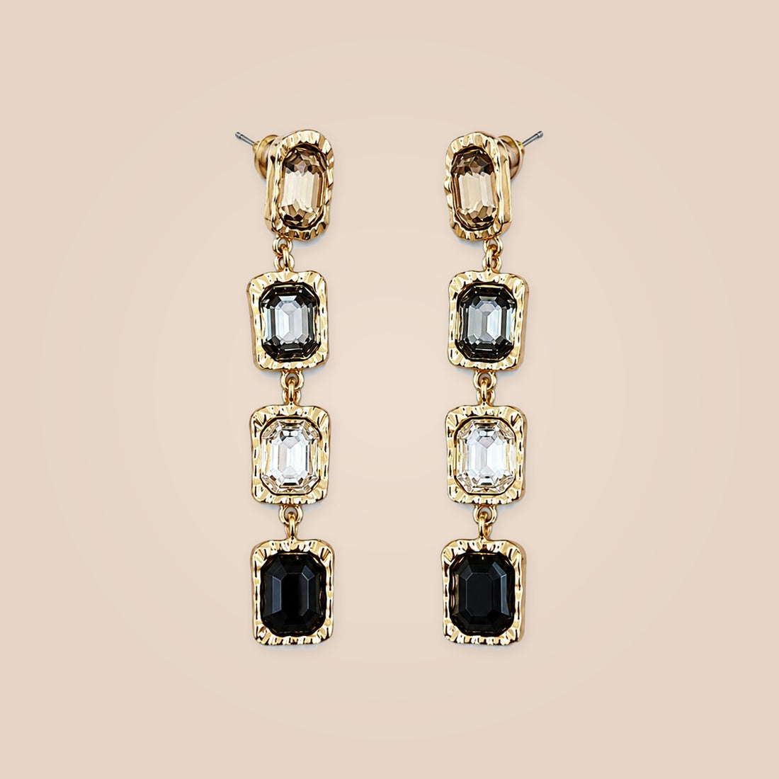 The Noir &amp; Smoke Gradient Crystal Drop Earrings