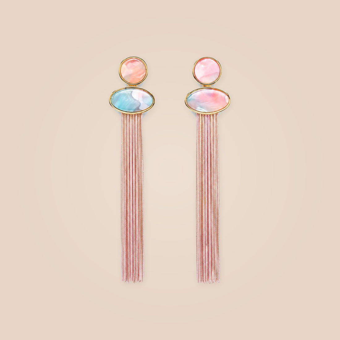 The Pastel Dream Fringe Statement Earrings