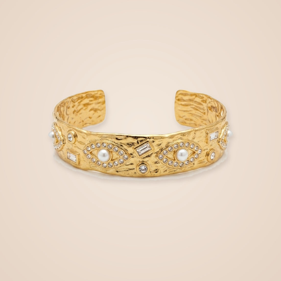 Pearl Eye Gold Cuff