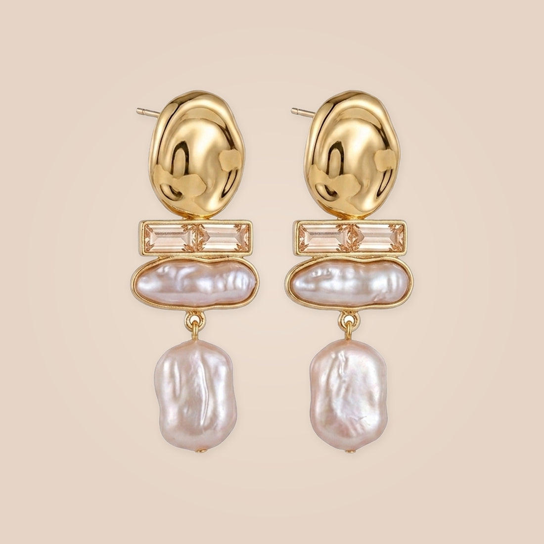 The Rosewater Pearl &amp; Crystal Statement Earrings