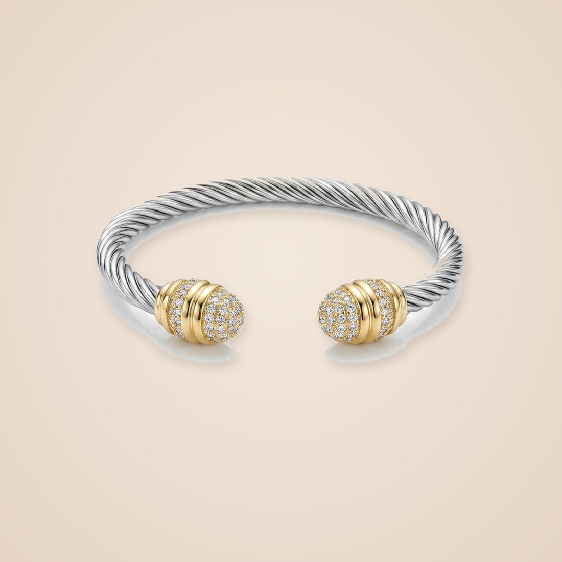 Silver Twisted Crystal Cuff