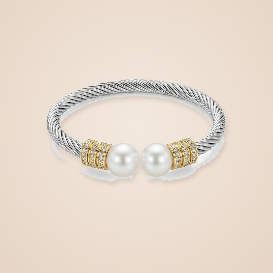 Silver Twisted Pearl Cuff