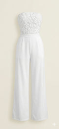 Sleeveless floral Jumpsuit — White