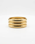 Stacked gold rings